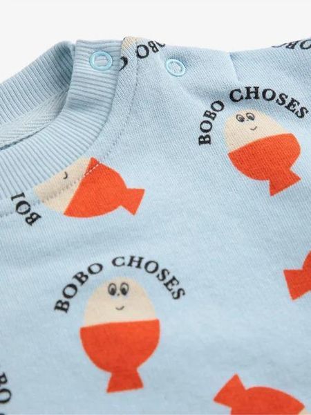 Світшот Bobo Choses "Morning Egg all over", блакитний B125AB030 фото