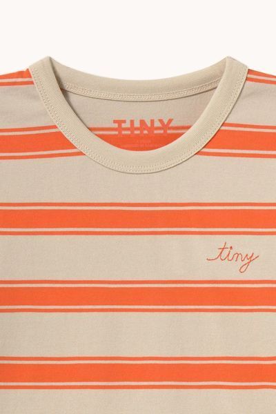 Лонгслів Tinycottons "RETRO STRIPES", сірий/червоний AW26-368- J08 фото