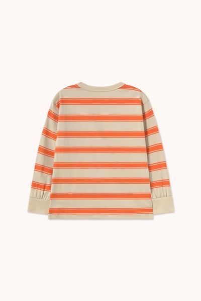 Лонгслів Tinycottons "RETRO STRIPES", сірий/червоний AW26-368- J08 фото