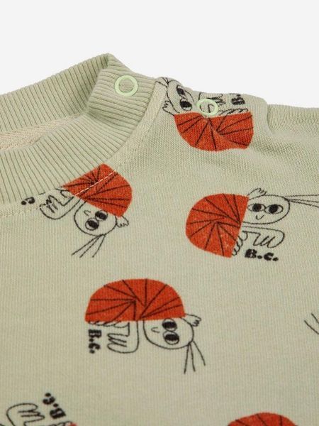 Світшот Bobo Choses "Hermit Crab", світло-оливковий 123AB031 фото
