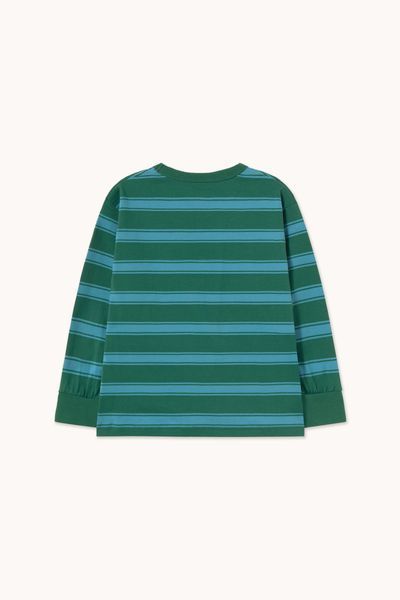 Лонгслів Tinycottons "RETRO STRIPES", зелений/блакитний AW26-368- M24 фото