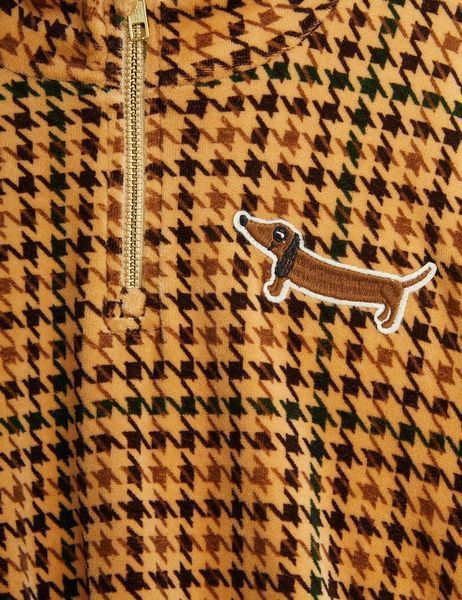 Світшот MINI RODINI "Dog houndstooth", коричневий 2472011213 фото