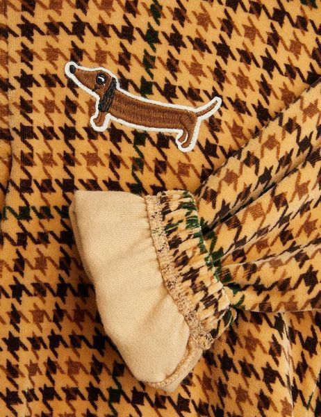 Світшот MINI RODINI "Dog houndstooth", коричневий 2472011213 фото