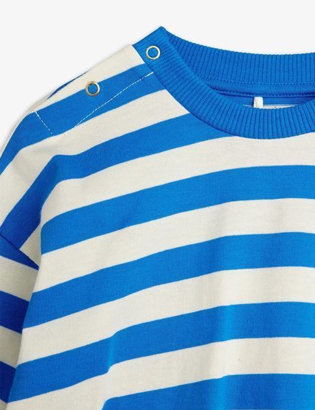 Дитячий комплект MINI RODINI "Earth stripe", блакитний/білий 2624010660SS26 фото