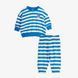 Дитячий комплект MINI RODINI "Earth stripe", блакитний/білий 2624010660SS26 фото 1