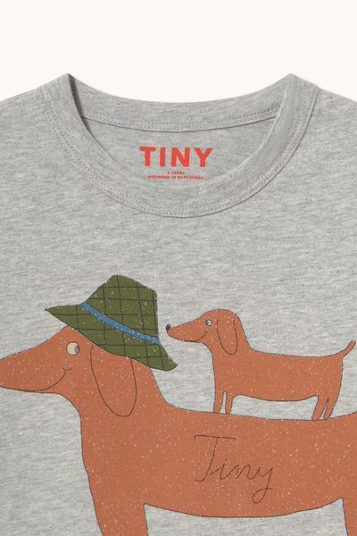 Лонгслів Tinycottons "TWO DOGS", сірий AW26-418 фото