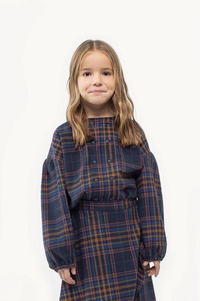 Блузка Tinycottons "FLANNEL", синій AW24-414 фото