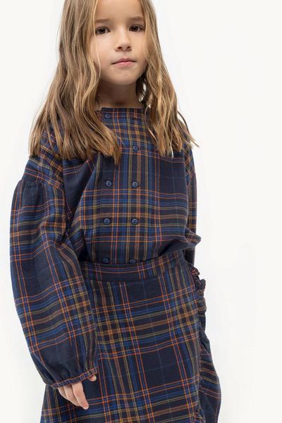 Блузка Tinycottons "FLANNEL", синій AW24-414 фото