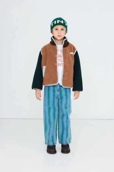 Флісова куртка Tinycottons "COLOR BLOCK", коричневий AW26-252-R11 фото
