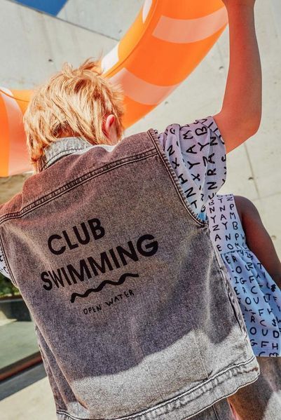 Джинсовий жилет Beau LOves "Vintage Washed Denim", сірий 355405_8-9 фото