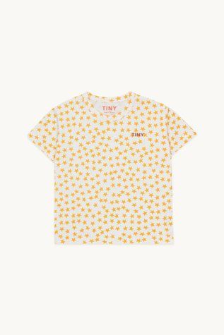 Футболка Tinycottons "STARS", білий/жовтий AW24-014 фото