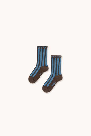 Шкарпетки Tinycottons "STRIPES", коричневий/синій AW26-395-S39 фото