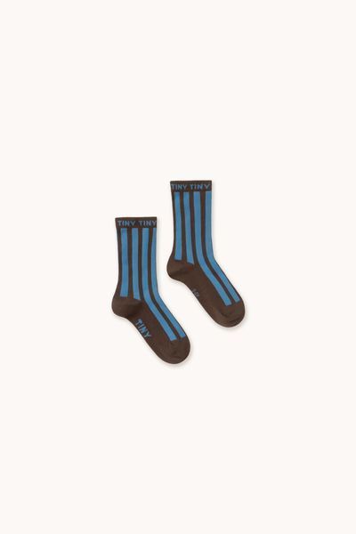 Шкарпетки Tinycottons "STRIPES", коричневий/синій AW26-395-S39 фото