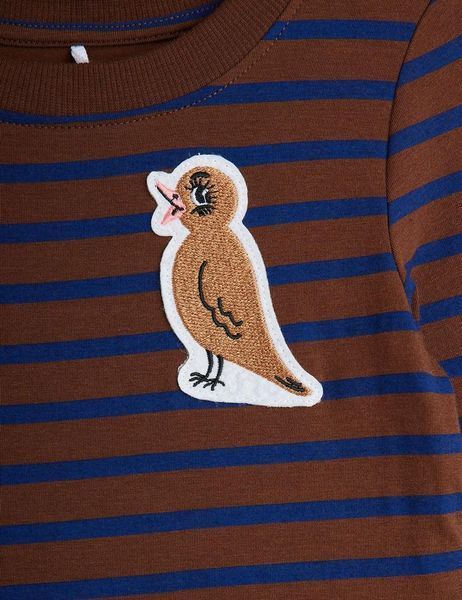 Сукня MINI RODINI "Stripe bird", коричневий 38725626 фото