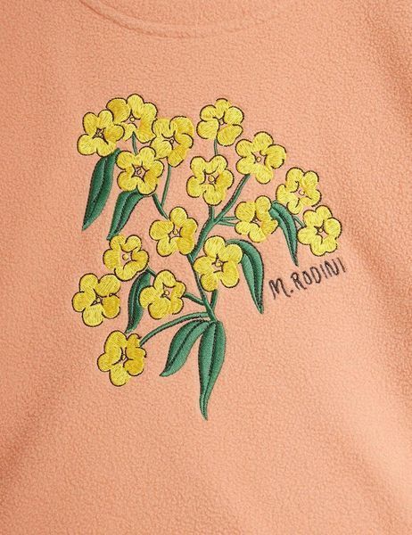 Флісовий лонгслів MINI RODINI "Alpine flowers", світло-рожевий 2571012328 фото