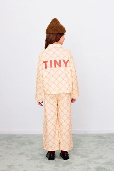 Піжама Tinycottons "FLOWER GRID", молочний/рожевий AW25-346 фото
