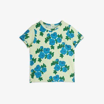 Футболка MINI RODINI "Blue roses", зелений/синій 36379693 фото