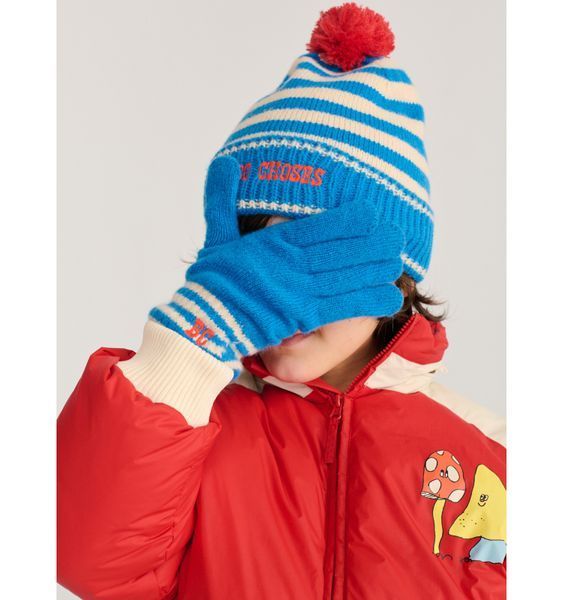 Шапка Bobo Choses "Bobo Choses stripes", блакитний/молочний 38733100aw27 фото