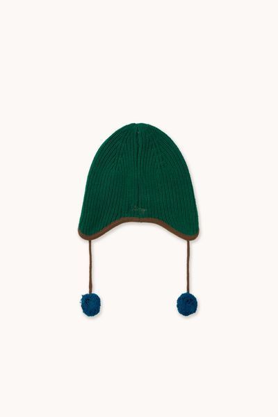 Шапка Tinycottons &ldquo;POMPOM EARFLAP&rdquo;, зелений AW26-137-M24 фото