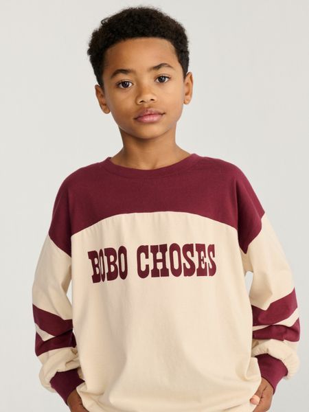 Лонгслів Bobo Choses "Bobo Choses Pop", молочний/бордовий B226AC112aw26 фото