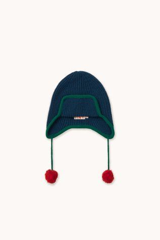 Шапка Tinycottons &ldquo;POMPOM EARFLAP&rdquo;, синій AW26-137-U05 фото