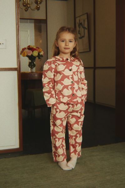 Джинси Konges Slojd MAGOT FRILL "SWAN", рожевий/білий KS106120aw26 фото